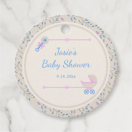 Baby's Grace Blue and Pink Baby Dusche Geschenkanhänger