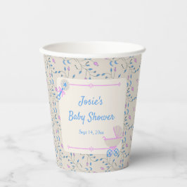 Baby's Grace Blue and Pink Baby Dusche Pappbecher