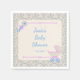 Baby's Grace Blue and Pink Baby Dusche Serviette