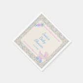 Baby's Grace Blue and Pink Baby Dusche Serviette (Ecke)