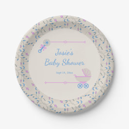 Baby's Grace Blue and Pink Pappteller