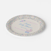 Baby's Grace Blue and Pink Pappteller (Schrägansicht)
