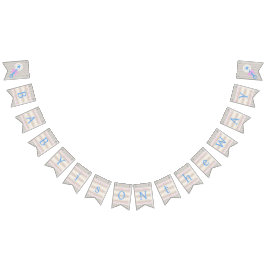 Baby's Grace Blue and Pink Striping Baby Dusche Wimpelkette