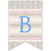 Baby's Grace Blue and Pink Striping Baby Dusche Wimpelkette (Zweite Fahne)