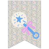 Baby's Grace Blue and Pink Striping Baby Dusche Wimpelkette (Erste Fahne)
