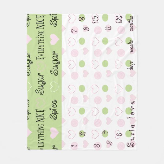 Baby's Growth Meilenstein Zucker und Gewürz Fleecedecke (Vorderseite)