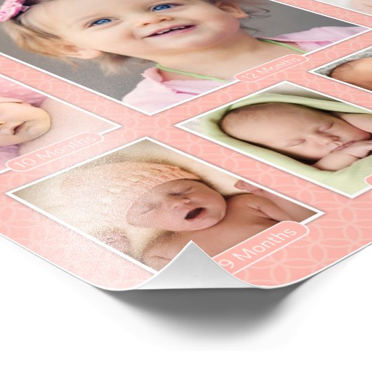 Babys im ersten Jahr Blush Keepake Foto Collage (Ecke)