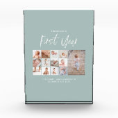 Babys im ersten Jahr Foto Collage Skript blau (Vorderseite)