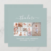 Babys im ersten Jahr Foto Collage Skript blau (Vorne/Hinten)