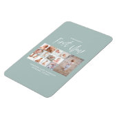 Babys im ersten Jahr Foto Collage Skript blau Magnet (Linke Seite)