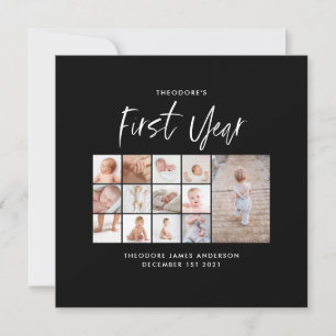 Babys im ersten Jahr Foto Collage Skript monochrom