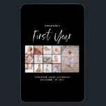 Babys im ersten Jahr Foto Collage Skript monochrom Magnet<br><div class="desc">Babys im ersten Jahr Foto Collage Skript Schwarz-Weiß moderne zeitgenössische erste Geburtstag oder Weihnachten Wohngestaltung Geschenk.</div>