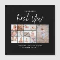 Babys im ersten Jahr Foto Collage Skript monochrom