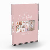 Babys im ersten Jahr Foto Collage Skript rosa (Links)