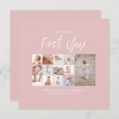 Babys im ersten Jahr Foto Collage Skript rosa (Vorne/Hinten)