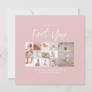 Babys im ersten Jahr Foto Collage Skript rosa