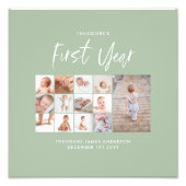 Babys im ersten Jahr Foto Collage Skript sage grün (Vorne)