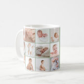 Babys im ersten Jahr Foto Collage Skript sage grün Kaffeetasse (Vorderseite Links)