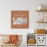 Babys im ersten Jahr Foto Collage Skript Terracott Künstlicher Leinwanddruck<br><div class="desc">Babys im ersten Jahr Foto Collage Skript mädchenhaft Terracotta Rost modernen zeitgenössischen ersten Geburtstag oder Weihnachten Wohngestaltung Geschenk.</div>