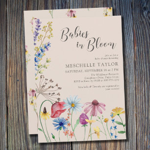 Babys im Land der blühenden Wildblumen Baby Shower Einladung