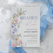 Babys im Rahmen einer Blüteneinladung | Twin Baby Einladung