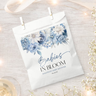 Babys in Bloom Dusty Blue Floral Baby Dusche Geschenktütchen