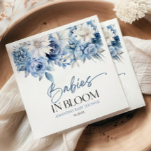 Babys in Bloom Dusty Blue Floral Baby Dusche