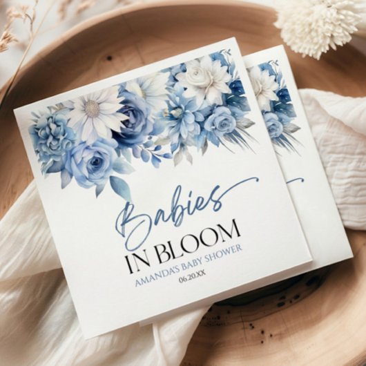 Babys in Bloom Dusty Blue Floral Baby Dusche Serviette