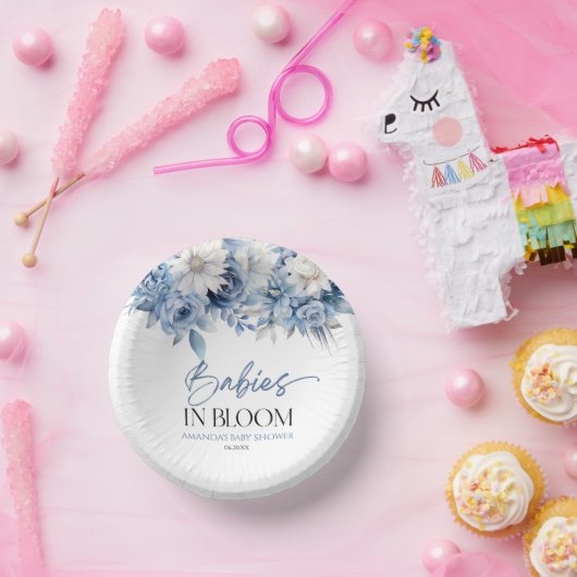 Babys in Bloom Floral Twins Multiples Baby Dusche Pappteller (Party)