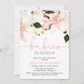 Babys in Bloom liken zwei Mädchen Babydusche Einladung (Vorderseite)