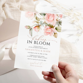 Babys in Bloom Pink Rose Twins Baby Dusche Einladung