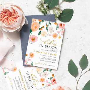 Babys in Bloom Poppies Blume Twins Baby Dusche Einladung