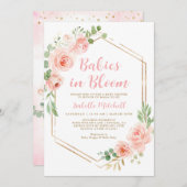 Babys in Bloom Twins Kinderdusche Einladung (Vorne/Hinten)