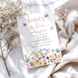 Babys in Bloom Wildblume Twin Dusche Einladung