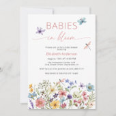 Babys in Bloom Wildblume Twin Dusche Einladung (Vorderseite)