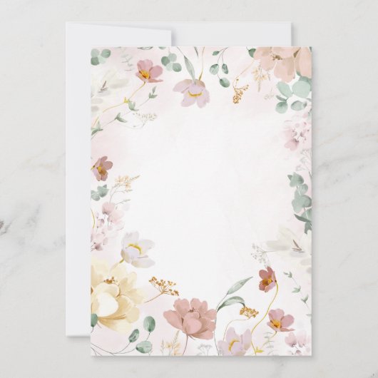 Babys in Bloom Wildblumen Twins Baby Dusche Einladung (Rückseite)