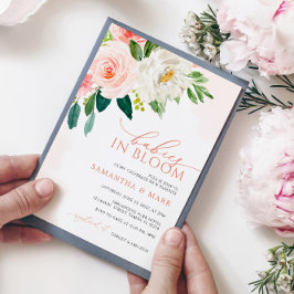 Babys in Blütenrot Rosa Twins Baby Dusche Einladung