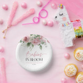 Babys in blutrosa Rose Blumenzwiebeln Kinderdusche Pappteller (Party)
