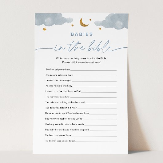 Babys in der Bibel Twinkle Star Baby Shower Game