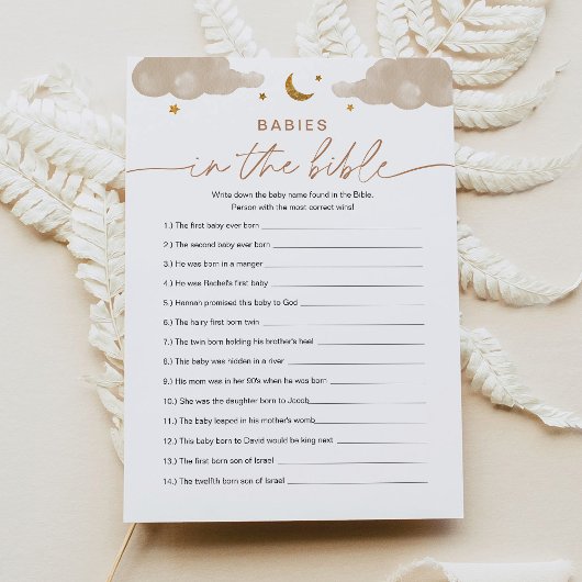 Babys in der Bibel Twinkle Star Baby Shower Game Einladung