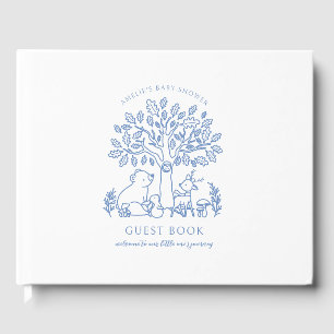 Baby's Journey Blue Woodland Animals Baby Shower Gästebuch