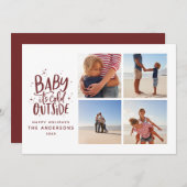 Baby's kalt draußen Multifoto Weihnachtsfeiertag Save The Date (Vorne/Hinten)