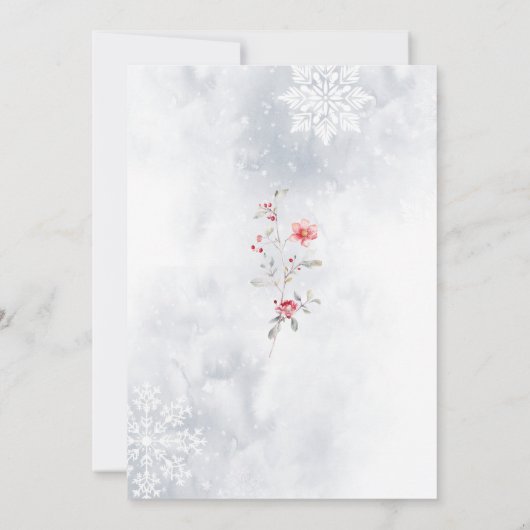 Baby's kalt draußen Snow Berries Babydusche Einladung (Rückseite)