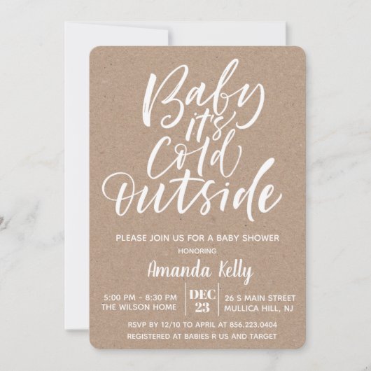 Baby's kalt OutsideModerne Babydusche Einladung (Vorderseite)