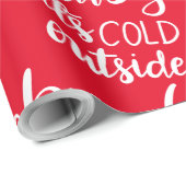 Baby's kalte äußere Skriptmuster| Roter Urlaub Geschenkpapier (Rolleneckpunkt)