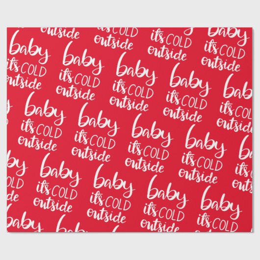 Baby's kalte äußere Skriptmuster| Roter Urlaub Geschenkpapier (Flach)