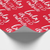 Baby's kalte äußere Skriptmuster| Roter Urlaub Geschenkpapier (Ecke)