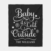 Baby's kalten Outdoor Black Script Familie Urlaub Fleecedecke (Vorderseite)