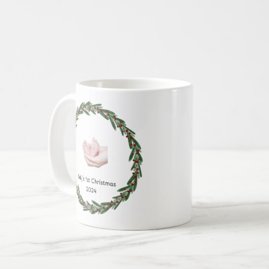 Babys (Kelly’s) 1. Weihnachten individuell anpassb Kaffeetasse (Vorderseite Links)