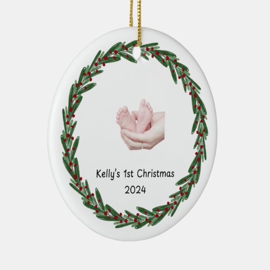 Babys (Kelly's 1. Weihnachts Custom Babies Name Keramik Ornament (Rechts)